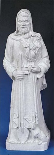 Saint Fiacre Faux Granite Statue Patron of Gardeners
